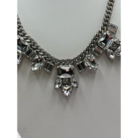 Juicy Couture Limited Edition Rhinestone Silver Tone Chain Statement Necklace - Picture 4 of 14